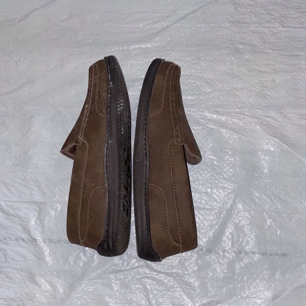 Hush Puppies My Slippers Leather Dark Brown Men's Loafers Size 10 US